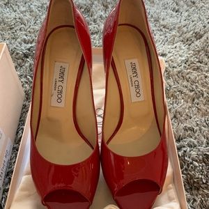 Jimmy Choo Luna Red Patent Leather Pump